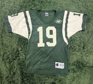 Vtg Champion New York Jets Keyshawn Johnson #19 Youth M (10-12) NFL Football